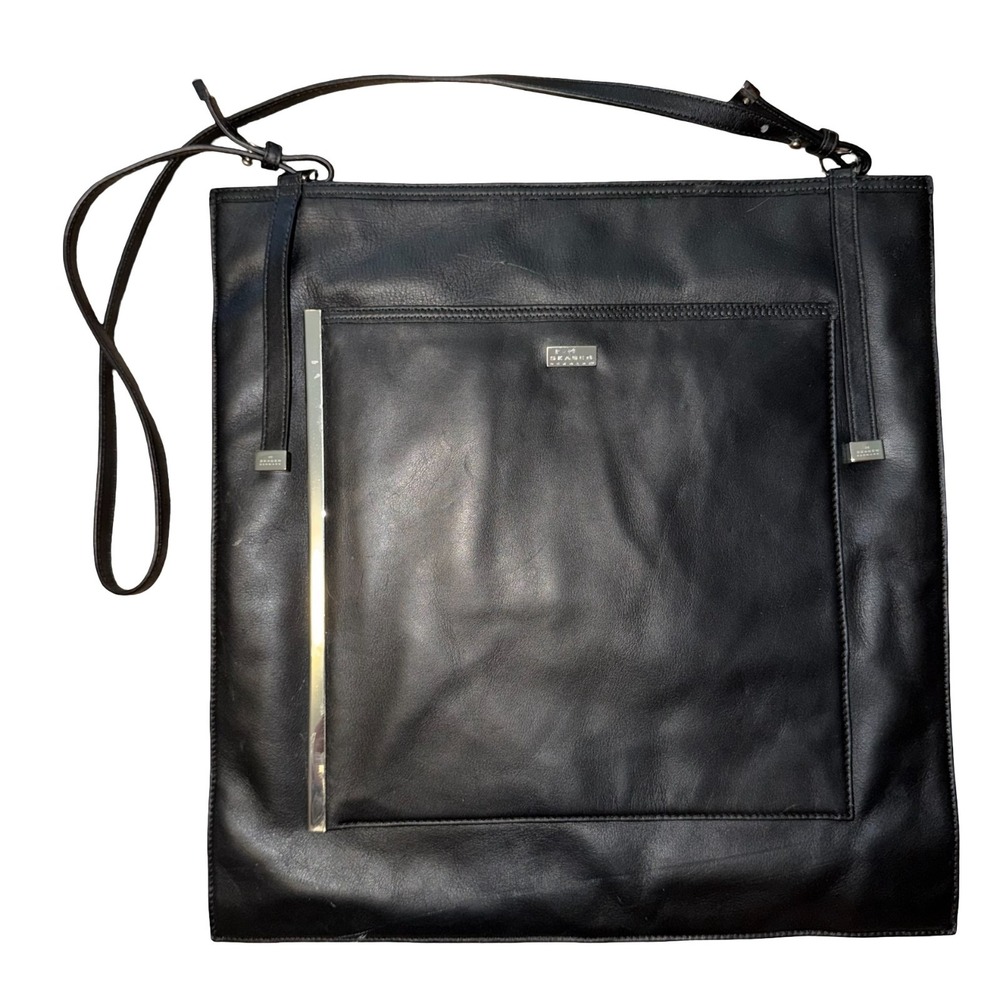 SKAGEN Denmark Black Leather Document Slim Purse Bag Crossbody